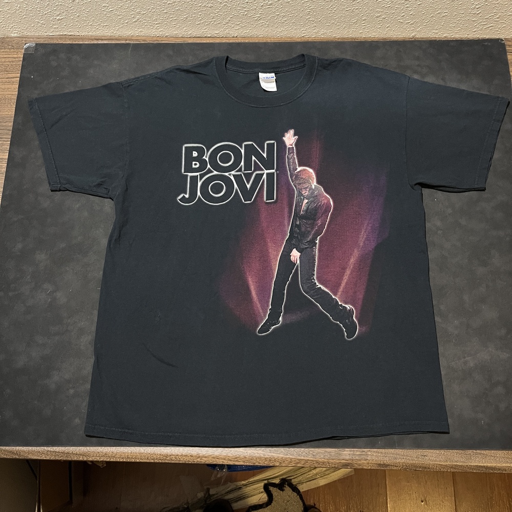 Vintage Bon Jovi Shirt XL Black Summer 2010 Concert Tour Band Rock Meadowlands